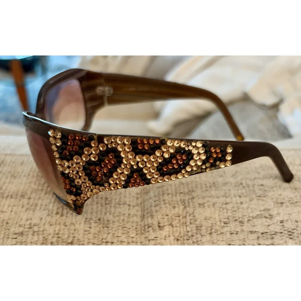 Jimmy Crystal GL888 Sunglasses Swarovski Crystal Leopard plastic frame